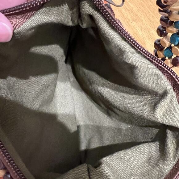 Small Wooden Bead Handbag Boho Unique Shoulder Tribal - Picture 4 of 6